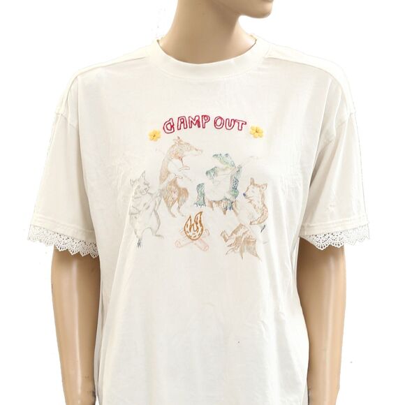 Free People We The Free All My Friends Tee Blouse Top Animal Floral S New 284081 - Picture 6 of 8